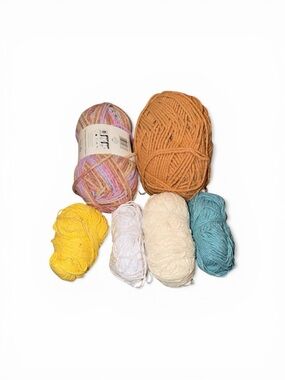 LOT of 6 skeins of yarn: new and used! Assorted brands.